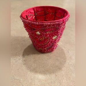Pink Beaded basket